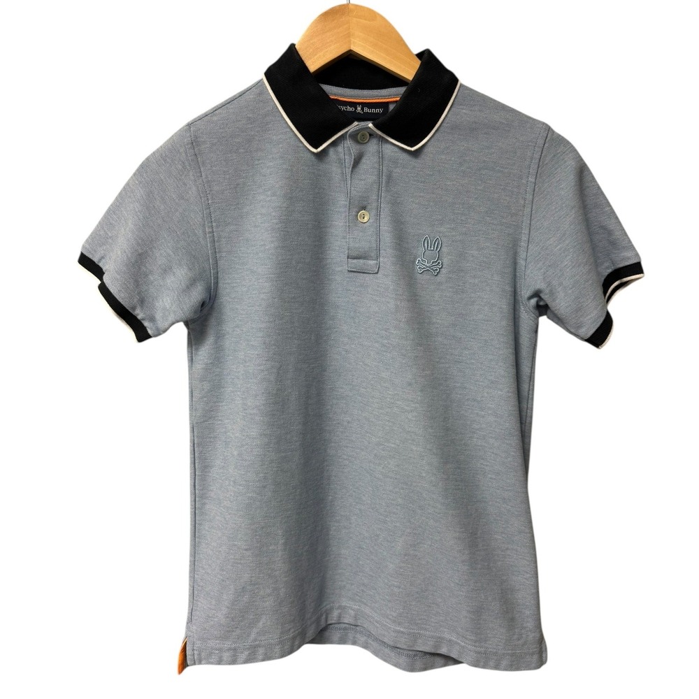 Psycho Bunny Boys Hart Pima Cotton Piqué Polo Shirt Kid Size L 14-16 Classic EUC